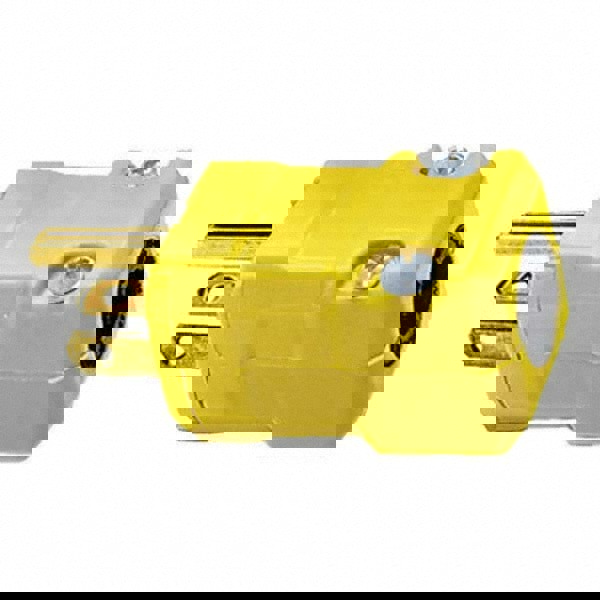 Straight Blade Plug: Industrial, 5-20P, 125VAC, Yellow